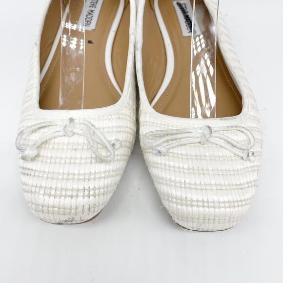 Steve Madden Women's Seemly Wove Ballet Flat Shoes White Size 7.5M - Picture 8 of 8